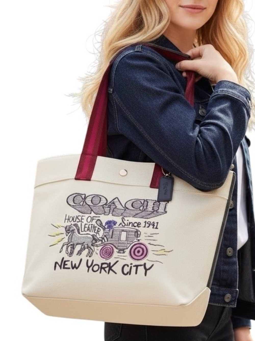 Coach Art School Canvas Tote New York City